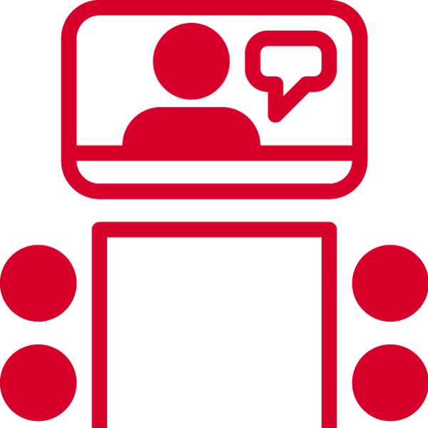 Pictogram of a video conference.