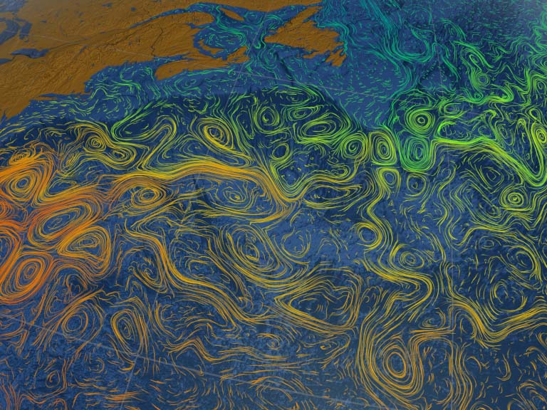 Visualization of currents in the Atlantic